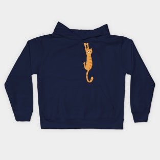 Orange Tabby Cat Hanging On Kids Hoodie